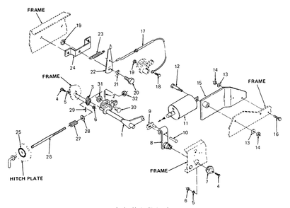 Impement Lift And Down Stop Rod Diagram and Parts List for 2284 864501-899000-145734100-146734100-14A734100 Cub Cadet Lawn Tractor